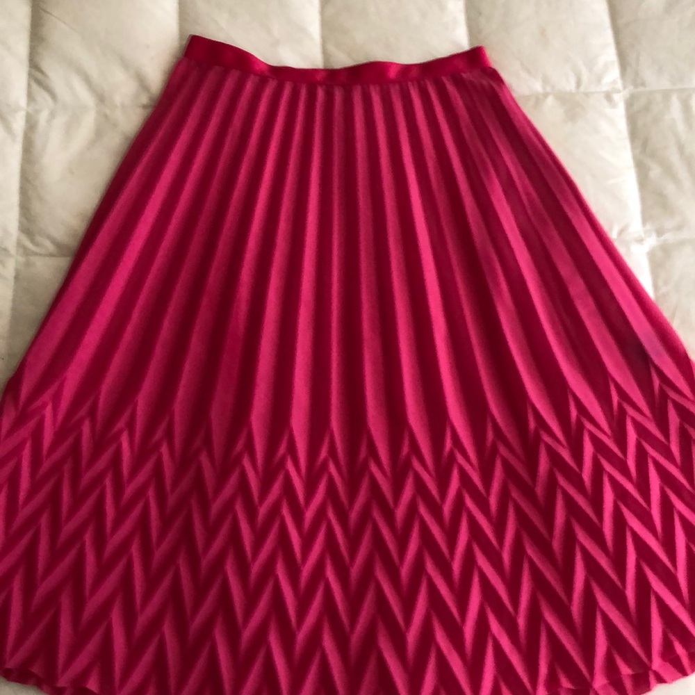 Hot Pink Midi skirt from Anthro